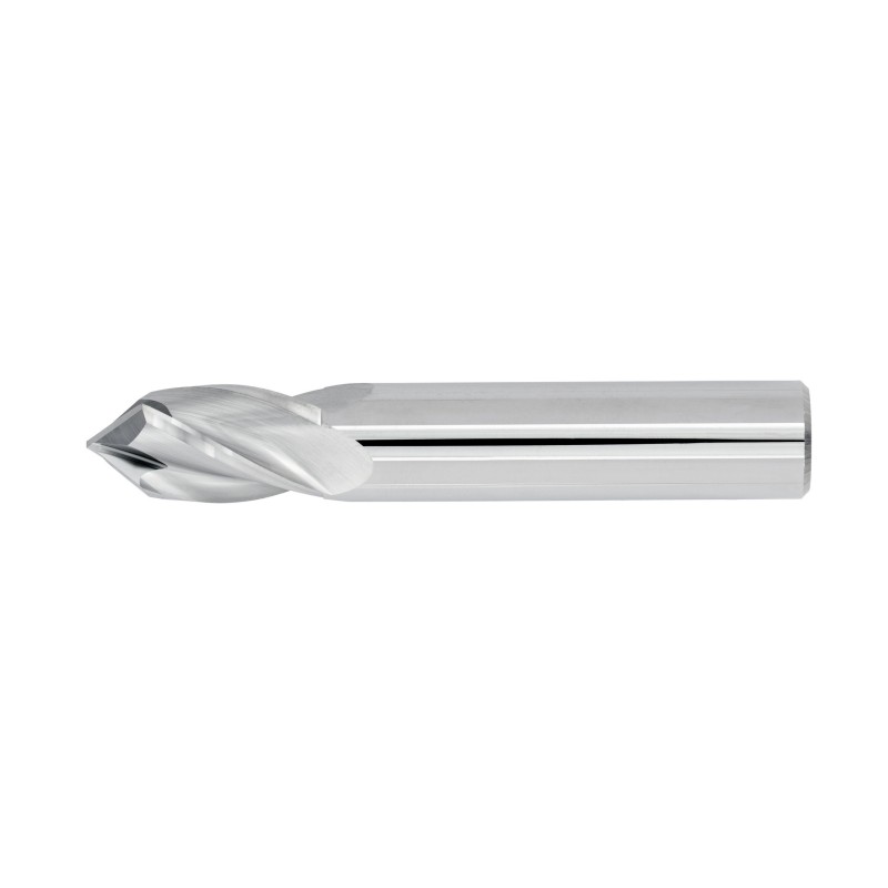 1/4" Diameter 4 Flute 3/4" Cut 2-1/2" Length 1/4" Round Shank Single End 90DEG Uncoated Carbide Drill/Mill