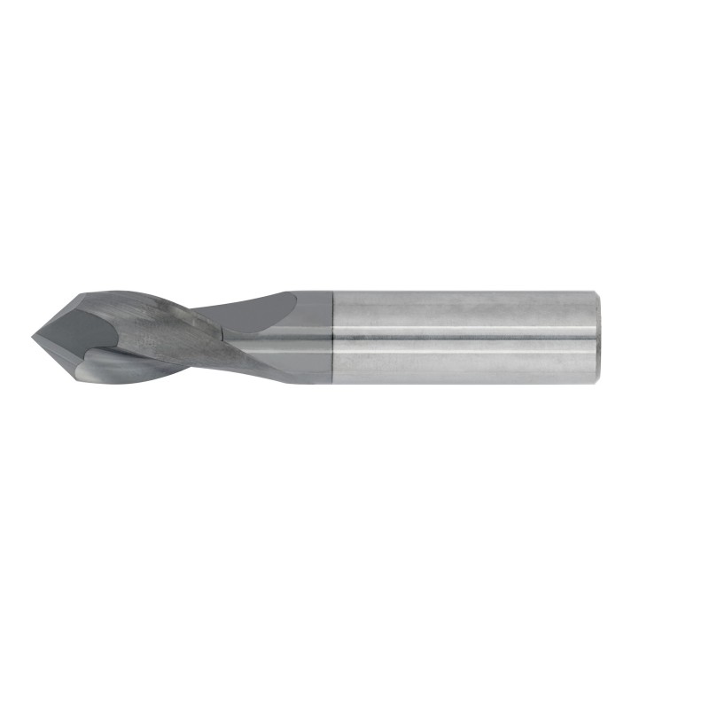 3/4" Diameter 2 Flute 1-1/2" Cut 4" Length 3/4" Round Shank Single End 90DEG TiALN Carbide Drill/Mill