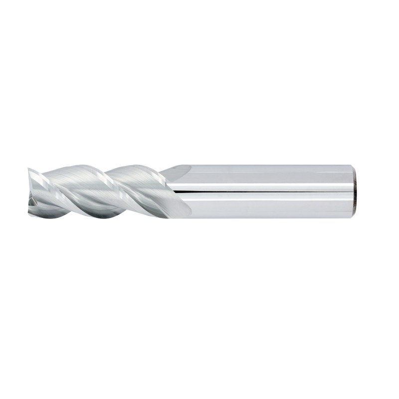 1/4" Diameter 3 Flute 3/4" Cut 2-1/2" Length 1/4" Round Shank 36DEG Helix Single End .015 Corner Radius Uncoated