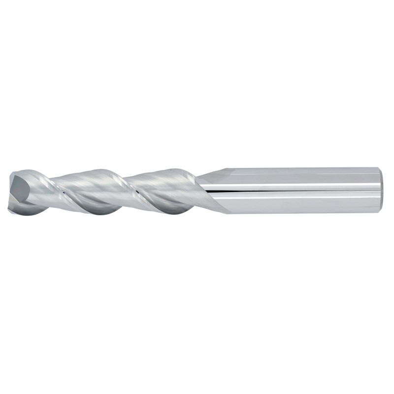 1/4" Diameter 2 Flute 1-1/8" Cut 3" Length 1/4" Round Shank 45DEG Helix Single End Square Uncoated