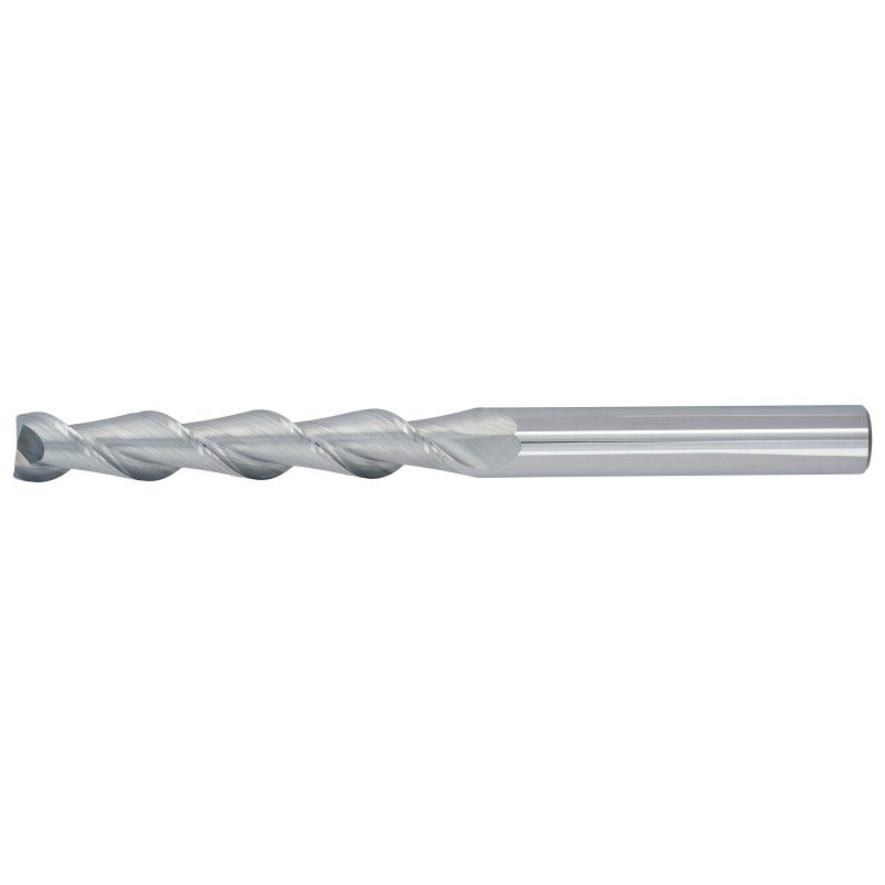 1" Diameter 2 Flute 3" Cut 6" Length 1" Round Shank 45DEG Helix Single End Square Uncoated