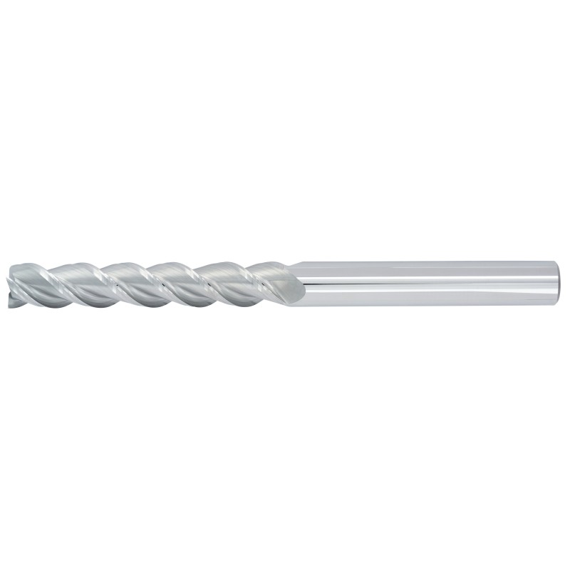 1" Diameter 3 Flute 3" Cut 6" Length 1" Round Shank 45DEG Helix Single End Square Uncoated