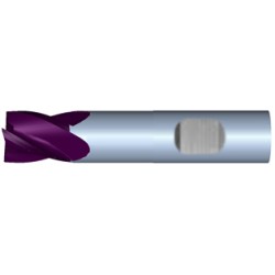 5/8" Diameter 4 Flute 3/4" Cut 3" Length 5/8" Weldon Shank Single End .030 Corner Radius TiALN