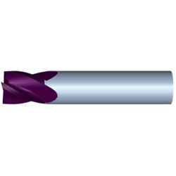 3/8" Diameter 4 Flute 1/2" Cut 2" Length 3/8" Round Shank Single End .020 Corner Radius TiALN