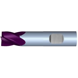 5/8" Diameter 4 Flute 3/4" Cut 3" Length 5/8" Weldon Shank Single End .030 Corner Radius TiALN
