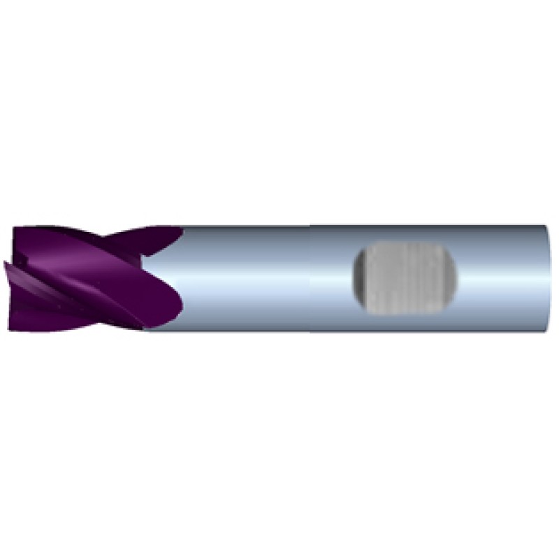5/8" Diameter 4 Flute 3/4" Cut 3" Length 5/8" Weldon Shank Single End .030 Corner Radius TiALN