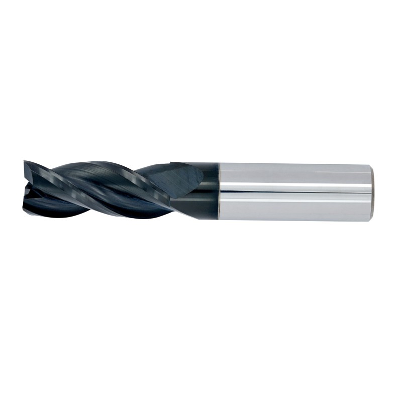 1" Diameter 3 Flute 1-1/2" Cut 4" Length 1" Round Shank 36DEG Helix Single End .060 Corner Radius Uncoated