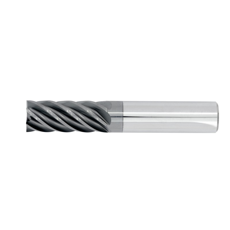 3/8" Diameter 6 Flute 1-5/8" Cut 3-1/2" Length 3/8" Round Shank Single End 0.030 Corner Radius Chipbreaker ALL4
