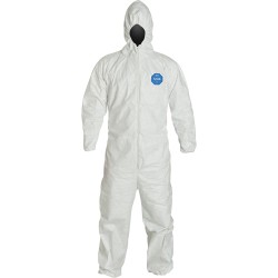 Tyvek 400 Coverall With Hood Large - Hooded - Elastic Wrists and Ankles