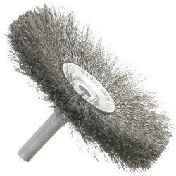 Wire Wheel 2″ Diameter × 0.312″ Width Stainless Steel 0.006″ Crimped Bristle