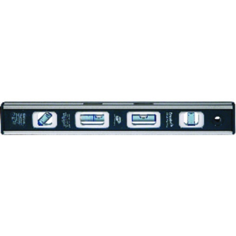 Model EM8112–12″ Length–4 Vials (1 Plumb, 1 Level, 1 45°, 1 Vari-Pitch) - Magnetic Toolbox Level