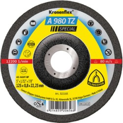 Cut Off Type 27 (Depressed Center) 4-1/2 x 1/32(0.8mm) x 7/8 A980TZ Extra Thin Klingspor 322182