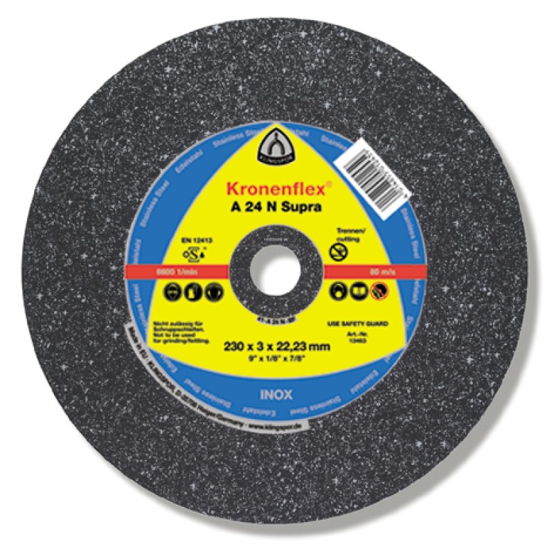 Grinding Disc Type 27 (Depressed Center) 9" x 1/4" (7mm) x 7/8" A24N for Aluminum Klingspor 13433
