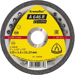 Cut Off Type 1 (Flat) 4-1/2 x 1/16(1.6mm) x 7/8 A646R for Steel & Stainless Steel Klingspor 340947
