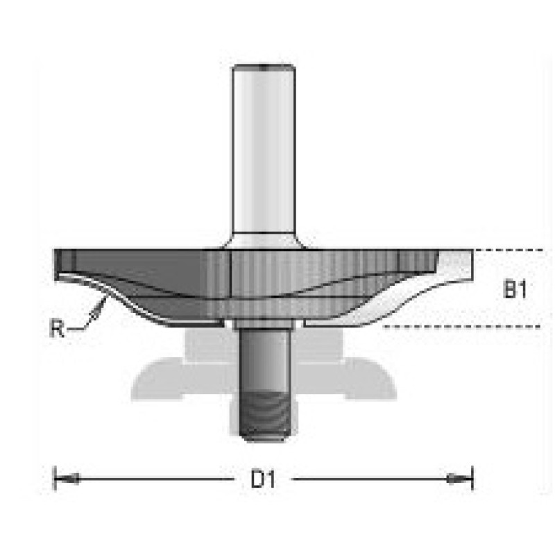 1225128 Raised Panel Bit Only - Back Cutter Not Included For Ogee Fillet 126R8-84BC 1/2" Shank