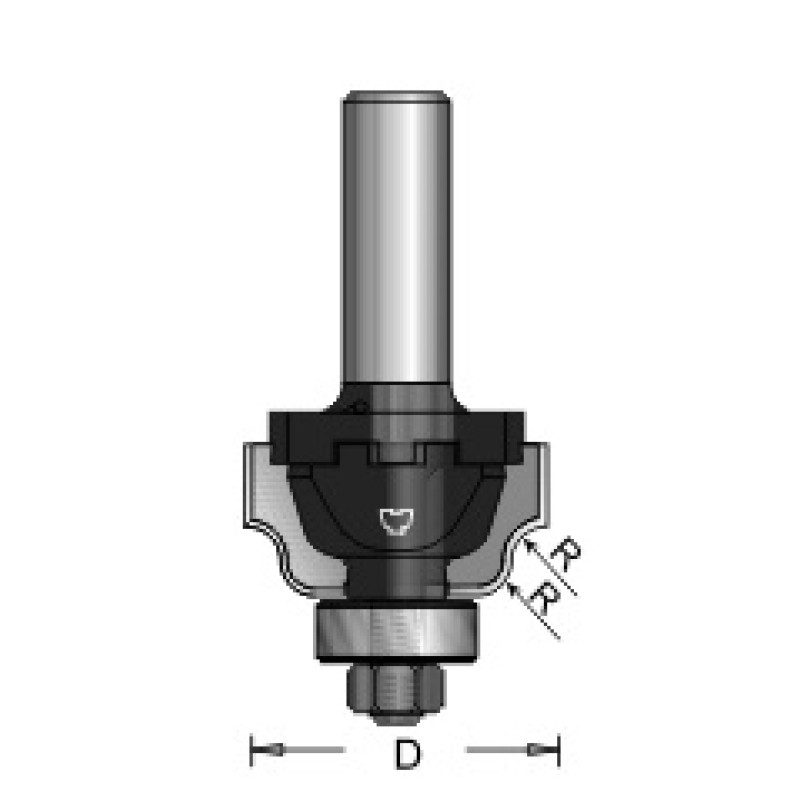 N4-A17 Roman Ogee Bit Type A 2 Flute 5/32" Radius 1/4" Shank A17 Blade