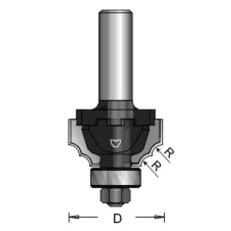 N4-A22 Flat Ogee Bit Type A 2 Flute 5/32" Radius 1/4" Shank A22 Blade
