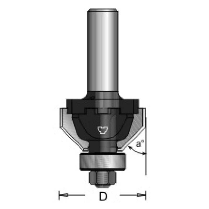 N4-A01 Chamfer Bit Type A 2 Flute 1/4" Shank 30° Angle