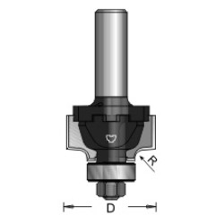 N8-A03 Rounding Over Bit Type A 2 Flute 1/8" Radius 1/2" Shank A03 Blade