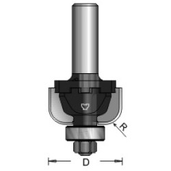 N8-A11 Cove Bit Type A 2 Flute 1/4" Radius 1/2" Shank A11 Blade