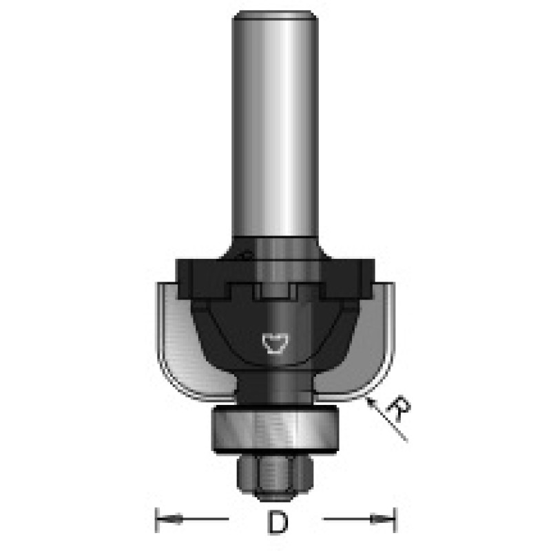 N4-A13 Cove Bit Type A 2 Flute 3/8" Radius 1/4" Shank A13 Blade