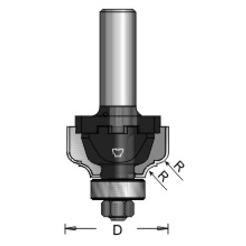 N8-A19 Ogee Fillet Bit Type A 2 Flute 5/32" Radius 1/2" Shank A19 Blade