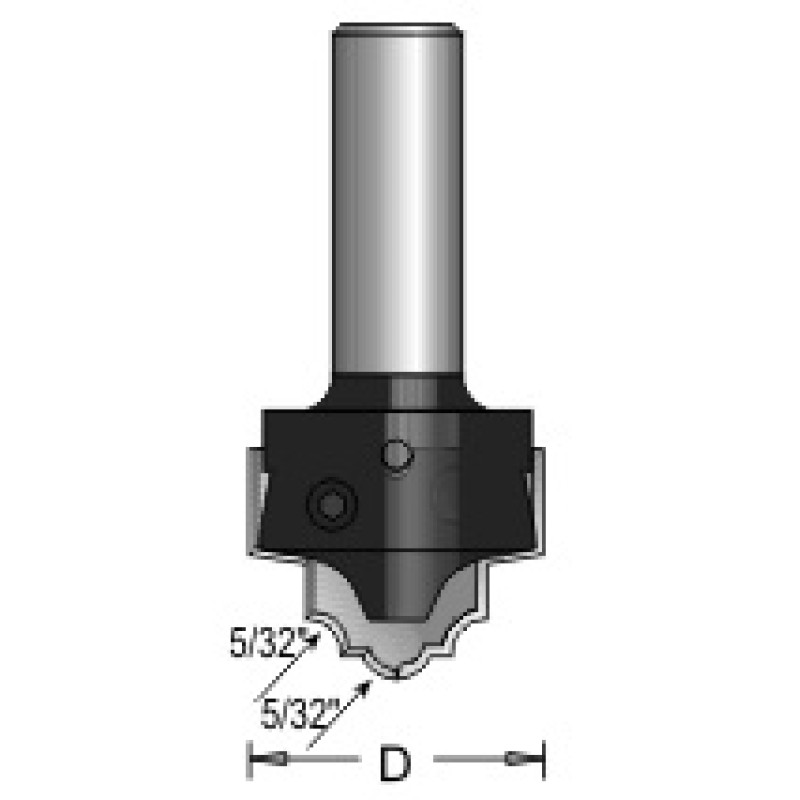 N8-B55 Ogee Plunge Bit Type B 2 Flute 5/32" Radius 1/2" Shank