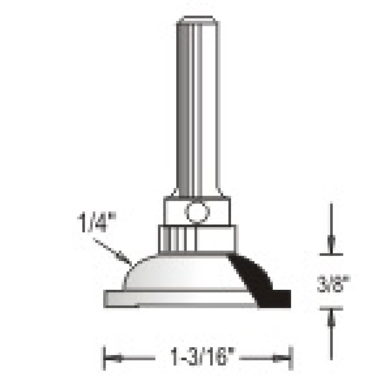 WP150430 Woodpecker Cope & Stick 3 Flute 23/64" Cutting Height 15/64" Radius 1/4" Shank