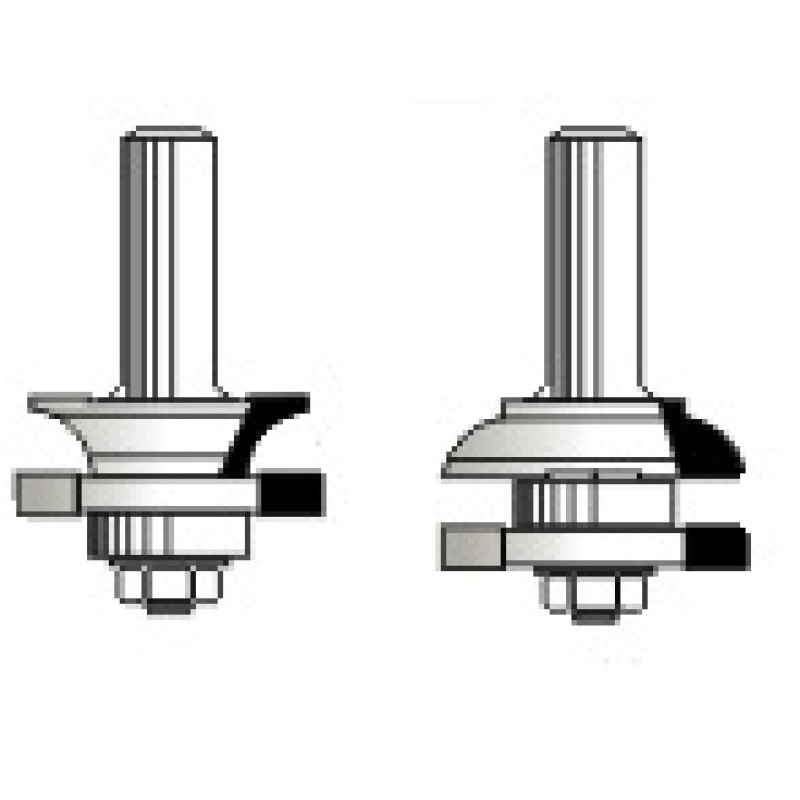 WP2422 Woodpecker 2 Piece Rail & Stile Bits 1/2" Shank