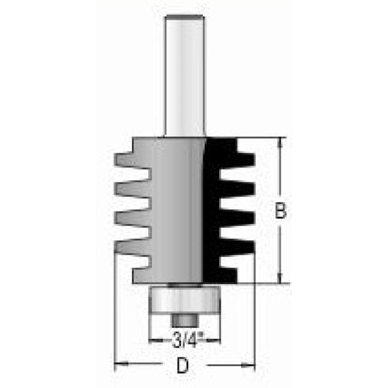 WPFJ5 Woodpecker Finger Joint Bit 1-9/16" Cutting height 1/2" Shank