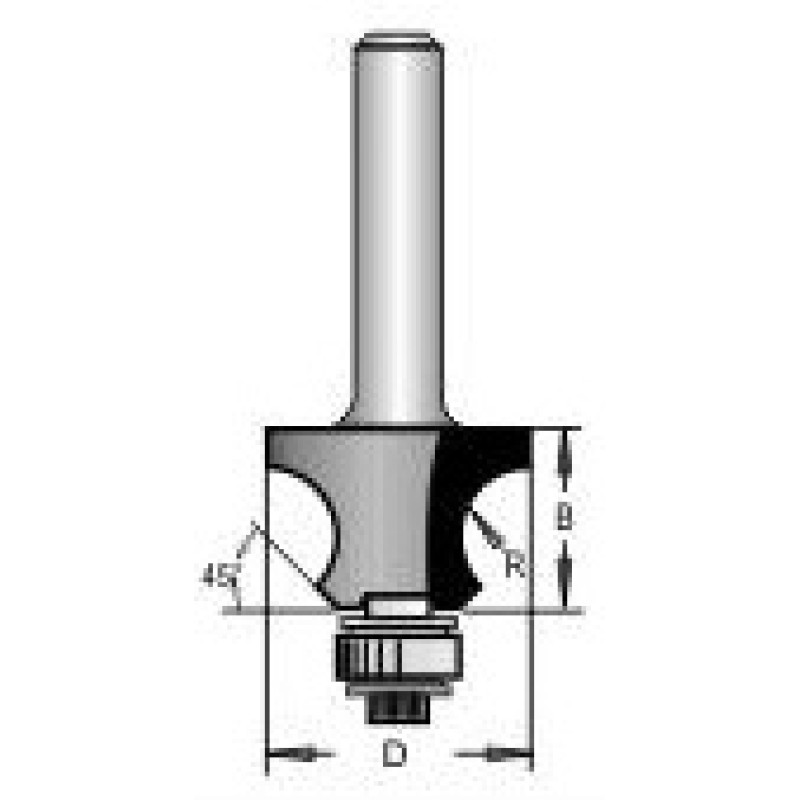 WPK-17 Woodpecker Knuckle Joint Bit 20mm Cutting Height 8.5mm Radius 1/4" Shank
