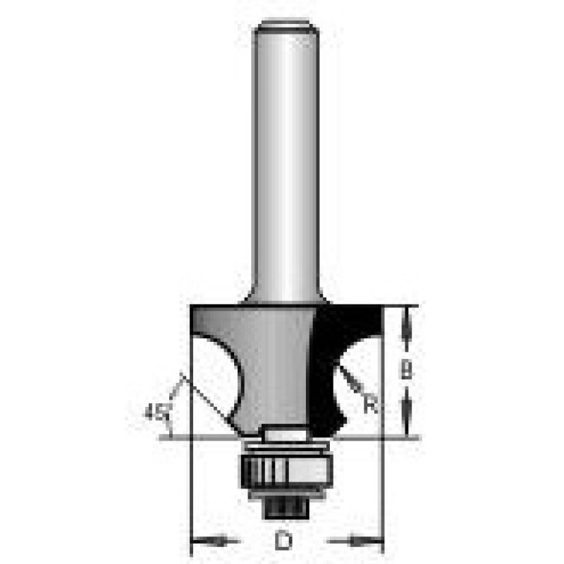 WPK-19 Woodpecker Knuckle Joint Bit 22mm Cutting Height 9.5mm Radius 1/4" Shank