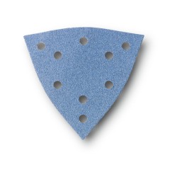 63717299010 Sanding sheets Zirc. triang. 130mm grit 60 perforated 12-pack