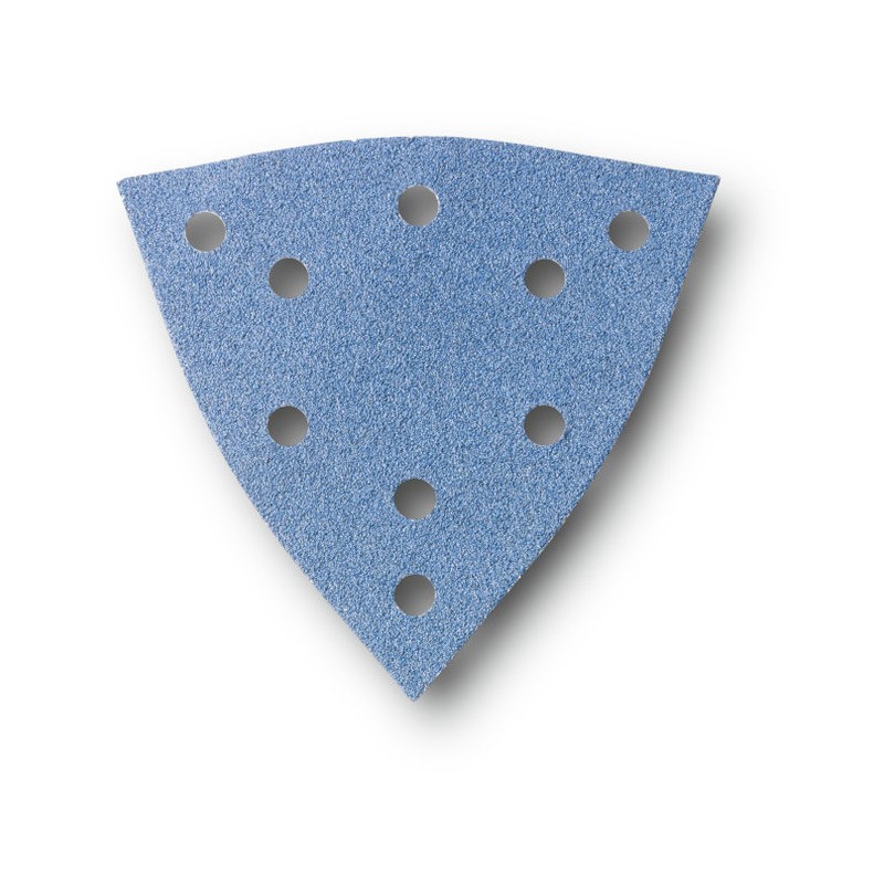 63717300010 Sanding sheets Zirc. triang. 130mm grit 80 perforated 12-pack