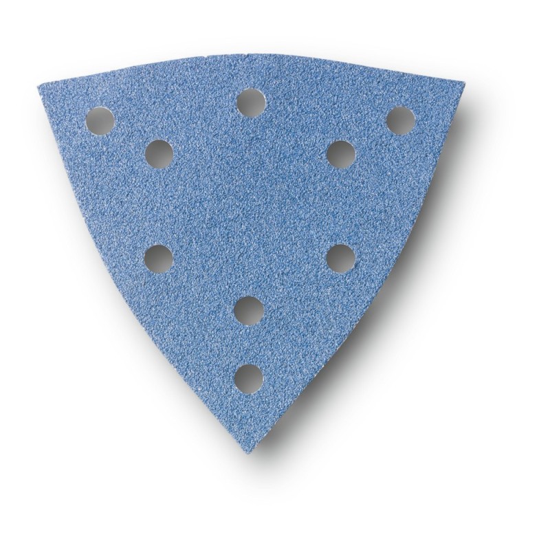 63717298010 Sanding sheets Zirc. Triangle 130mm Grit 40 perforated 12-pack