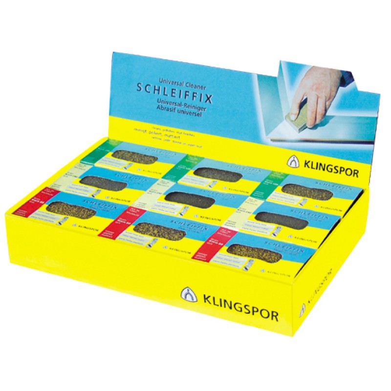 Sandflex Display Set of 18 Blocks (6 Coarse, 6 Medium, 6 Fine) Klingspor 72129