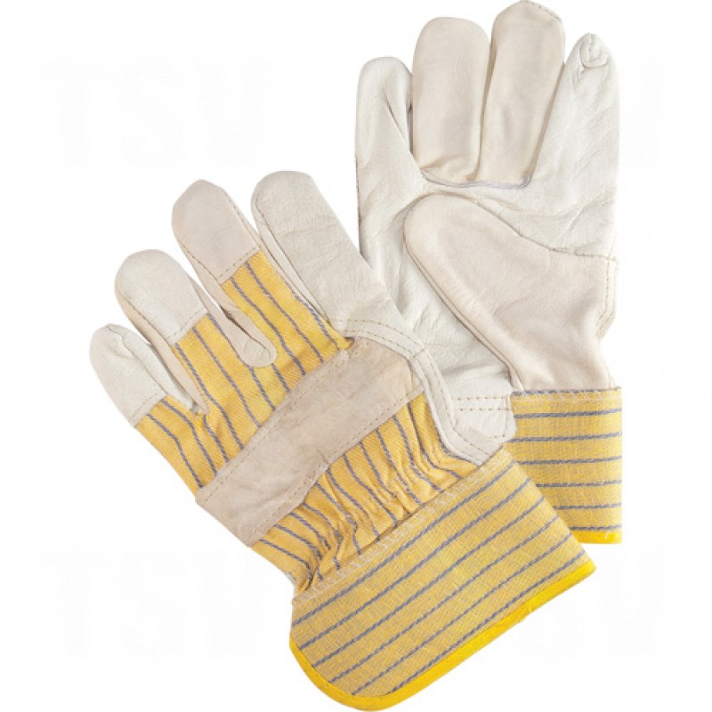 Standard Quality Unlined Grain Cowhide Fitters Gloves Large Unlined Grain Cowhide Safety Rubberized    