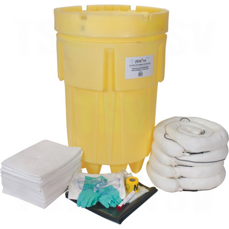 95-Gallon Economy Mobile Spill Kits - Oil Only Salvage Drum Overpack 95 US gal. Mobile     