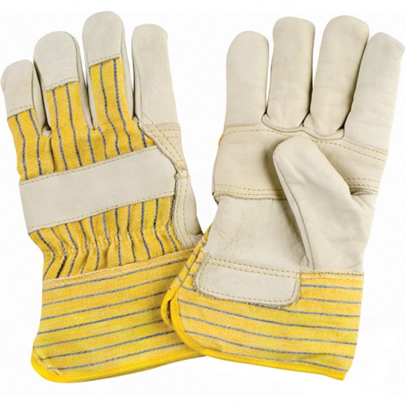 Grain Cowhide Fitters Cotton Fleece Lined Patch Palm Gloves X-Large Cotton Fleece Grain Cowhide Safety Rubberized    