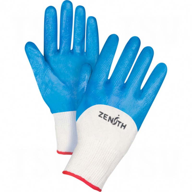 Mediumweight Nitrile 3/4 Coated Gloves Large (9) 13 Gauge Cotton Nitrile Unlined    