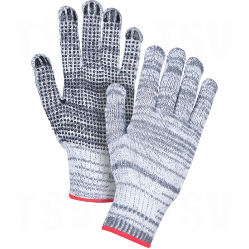 Multicolour Poly/Cotton Dotted Gloves Small Poly/Cotton Single Sided 7 Guage Multi Colour    
