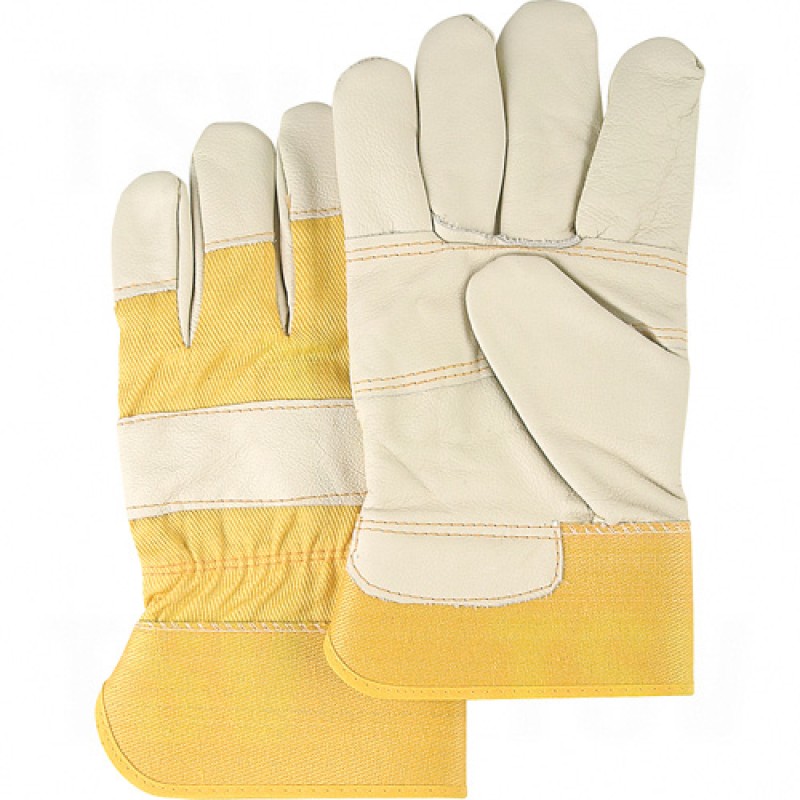 Grain Cowhide Furniture Leather Gloves Large Cotton Grain Cowhide Safety Starched    