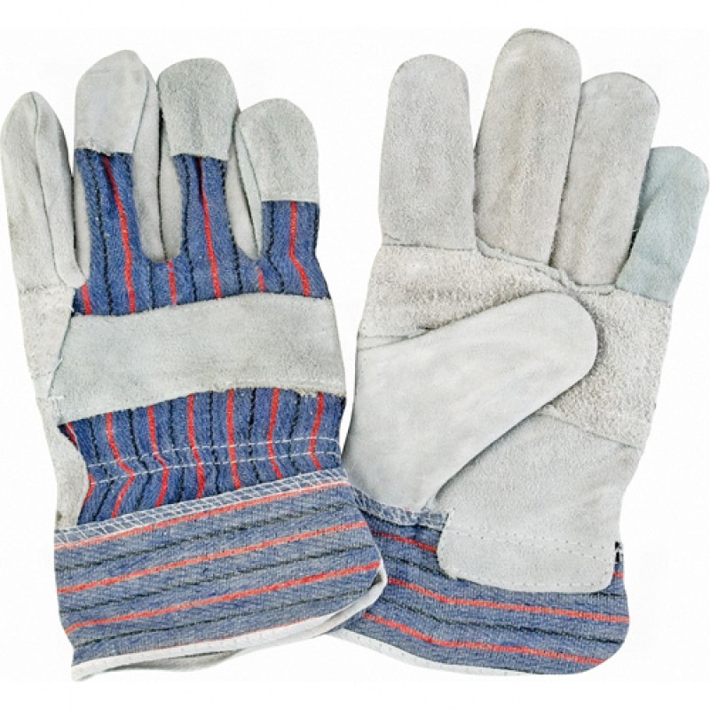 Standard Quality Split Cowhide Patch Palm Fitters Gloves X-Large Cotton Split Cowhide Safety Starched    