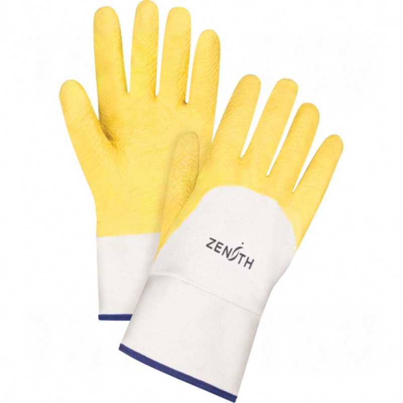 Natural Rubber Latex Palm Coated Crinkle Finish Gloves X-Large (10) Non-Knit Cotton Rubber Latex Jersey    