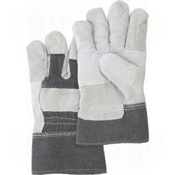 Standard Quality Split Cowhide Patch Palm Fitters Gloves Large Cotton Split Cowhide Safety Starched    