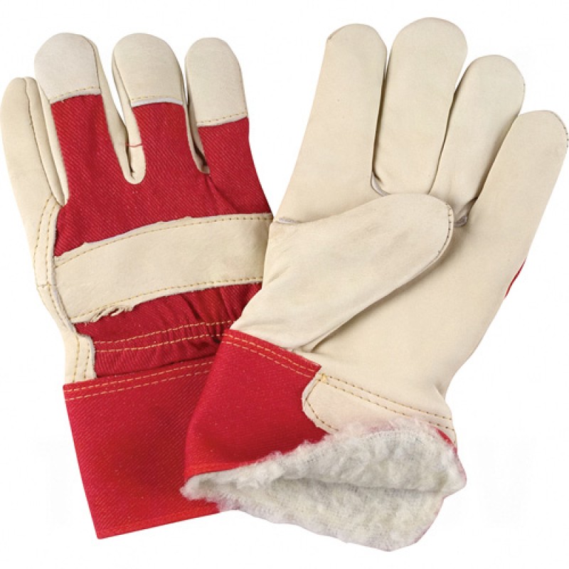 Grain Cowhide Fitters Acrylic Boa Lined Gloves Large Boa Grain Cowhide Safety Rubberized    