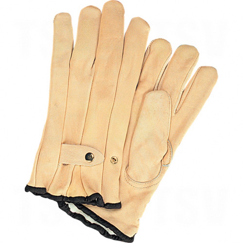 Grain Cowhide Ropers Fleece Lined Gloves Large Fleece Grain Cowhide Keystone     