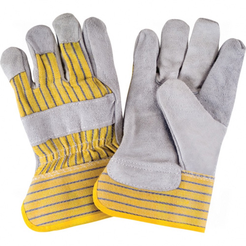 Split Cowhide Fitters, Premium Quality Gloves Large Cotton Split Cowhide Safety Plasticized (PE)    