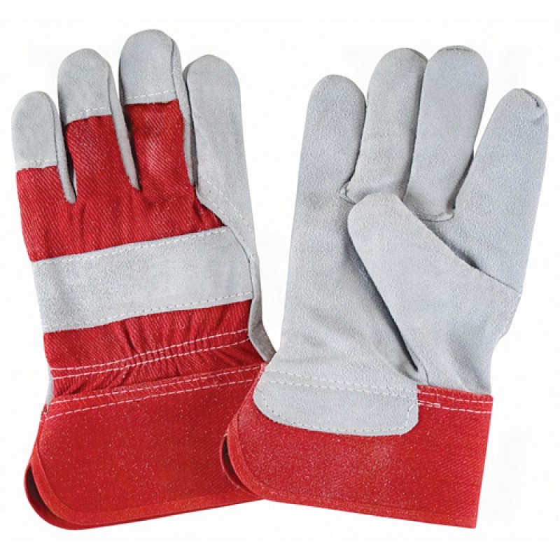 Split Cowhide Fitters, Premium Quality Gloves Large Cotton Split Cowhide Safety Rubberized    