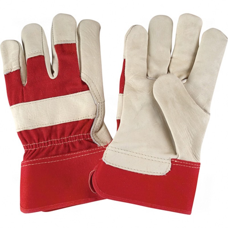 Premium Quality Lined Grain Cowhide Fitters Gloves Large Cotton Grain Cowhide Safety Rubberized    